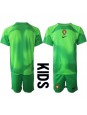 Portugalsko Brankářské Domácí dres pro děti MS 2022 Krátký Rukáv (+ trenýrky)